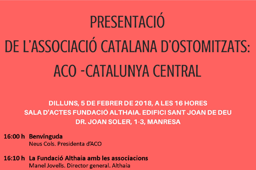 Neix una associació per acompanyar i donar suport a les persones que conviuen amb una ostomia a la Catalunya Central